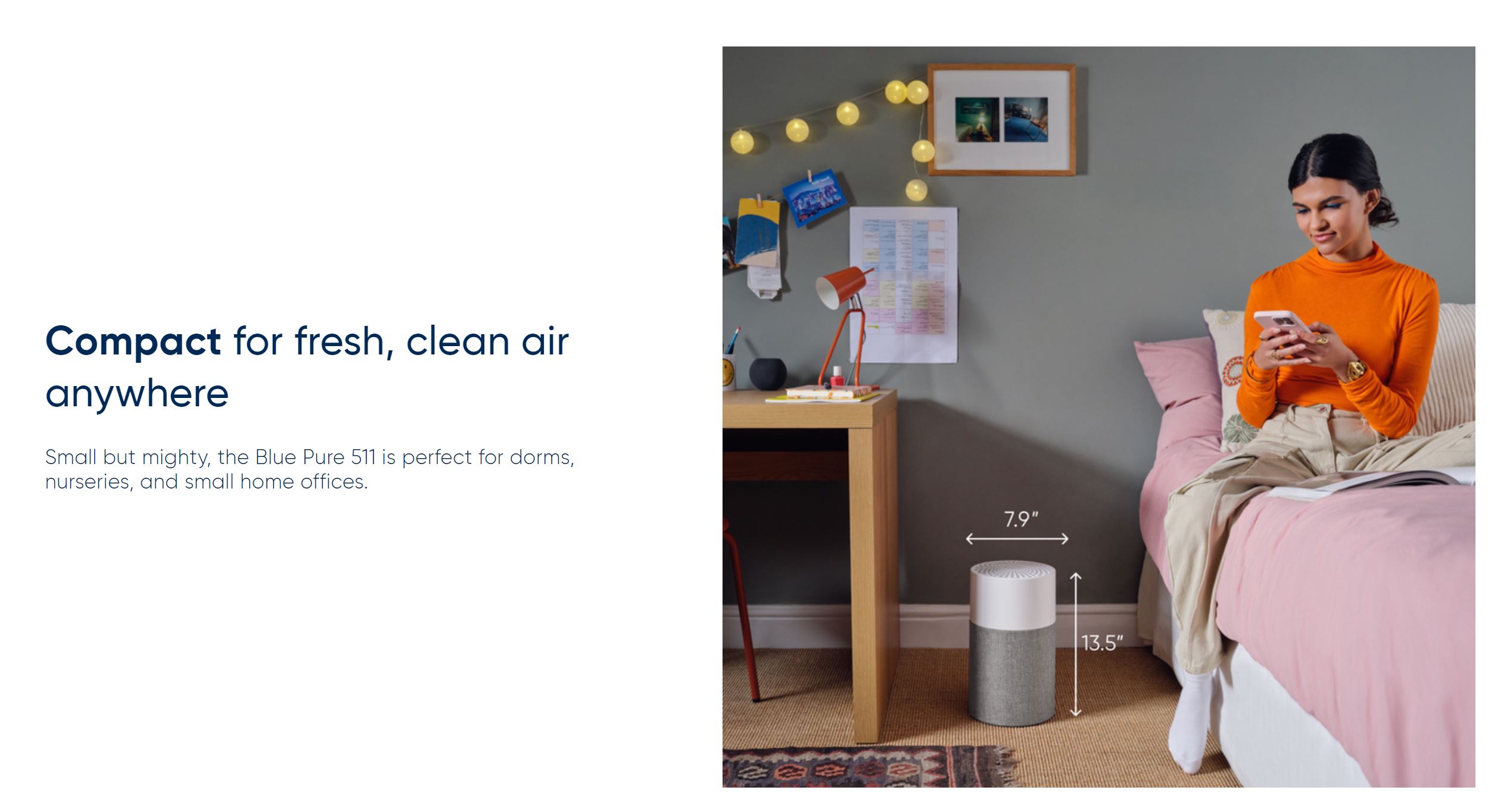 Blueair Blue Pure 511 Portable Small Space Air Purifier