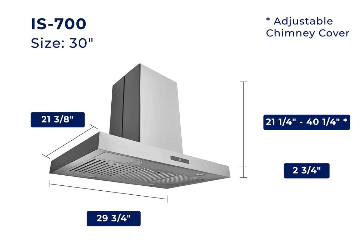 Hauslane IS-700 Convertible Island Range Hood 36 Inch